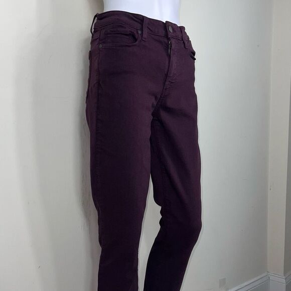 Paige Hoxton Ankle Jeans in Burgundy - Picture 4 of 16